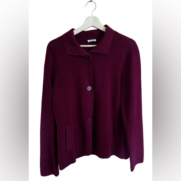 Talbots Jackets & Blazers - Talbots Deep Burgundy Blazer Sweater
